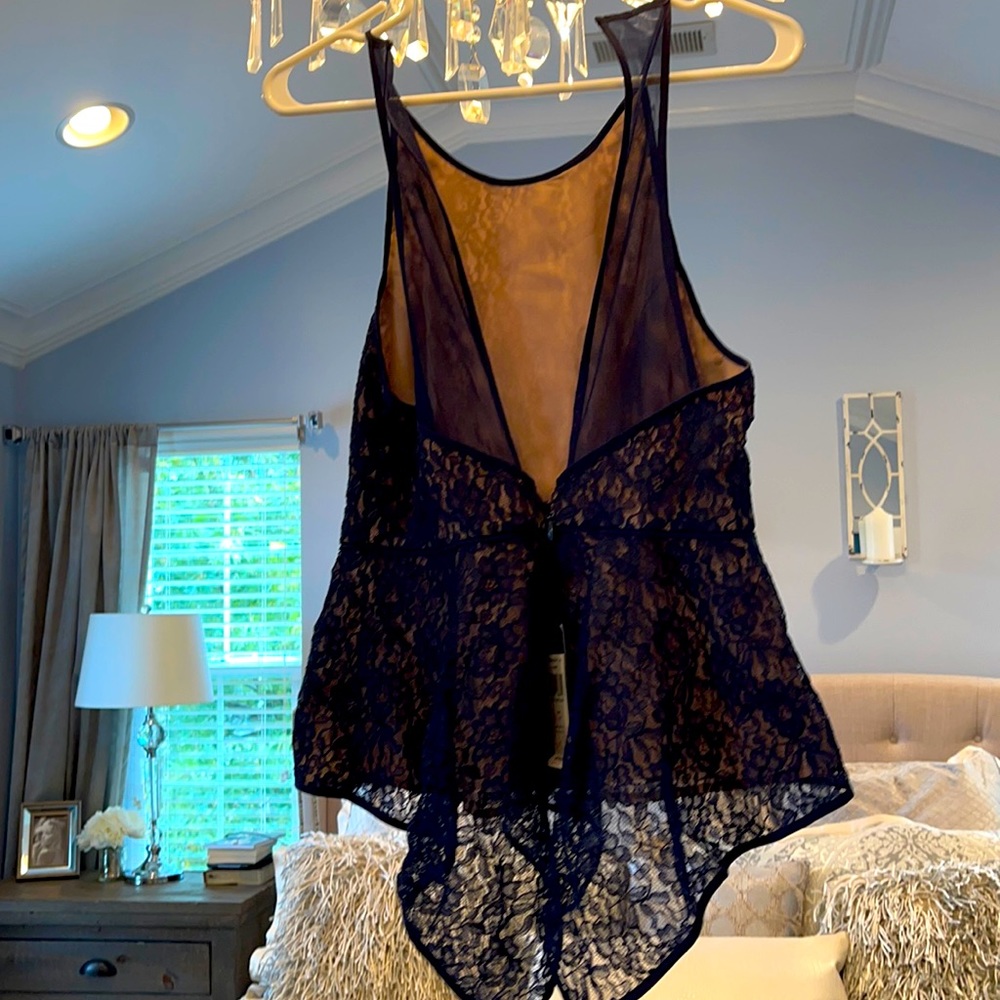 Navy lace backless top never worn